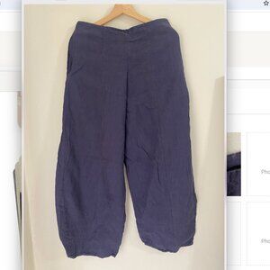 Apuntop linen purple barrel pants